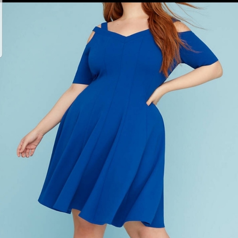 Blue lane bryant strappy shoulder dress